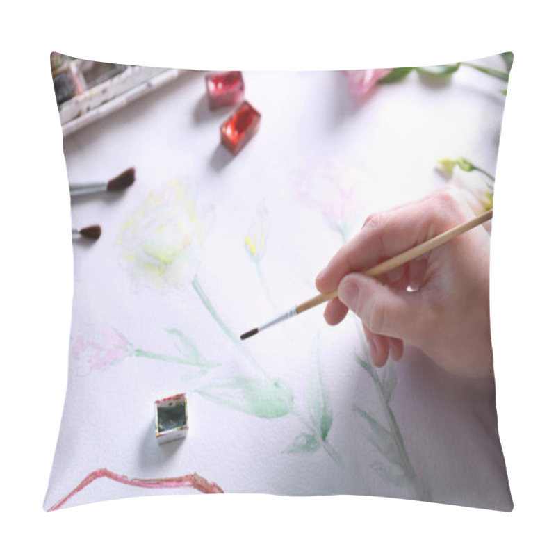 Personality  Woman Drawing Flower   Pillow Covers