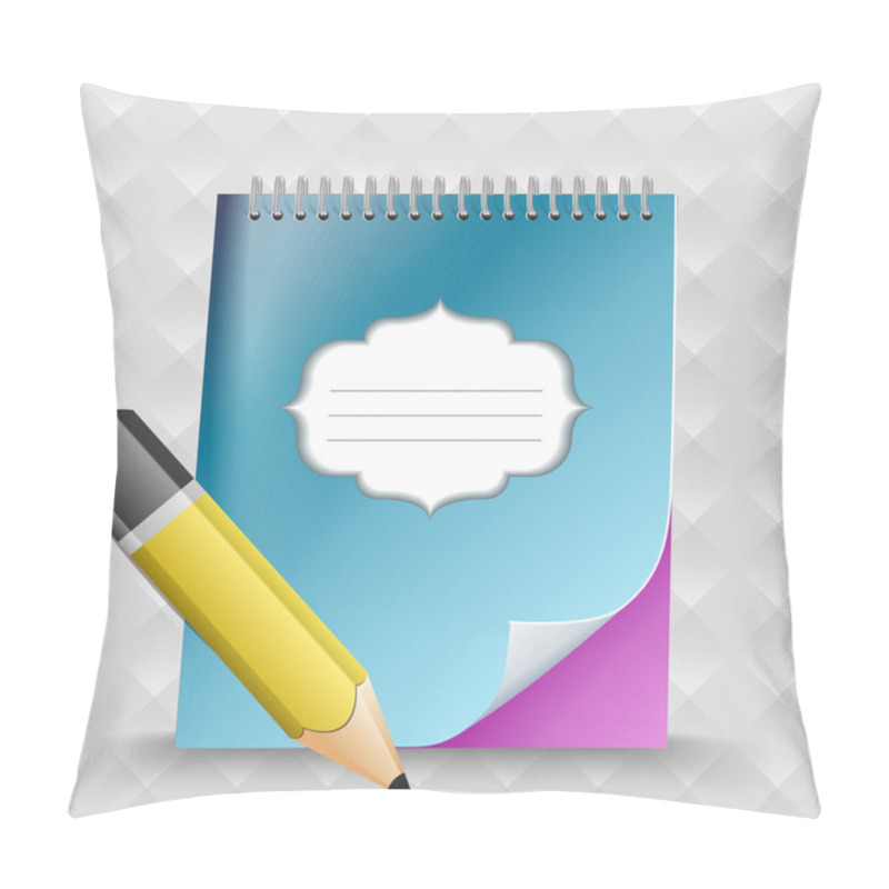 Personality  Pencil With Notebook. Vector Background. Pillow Covers