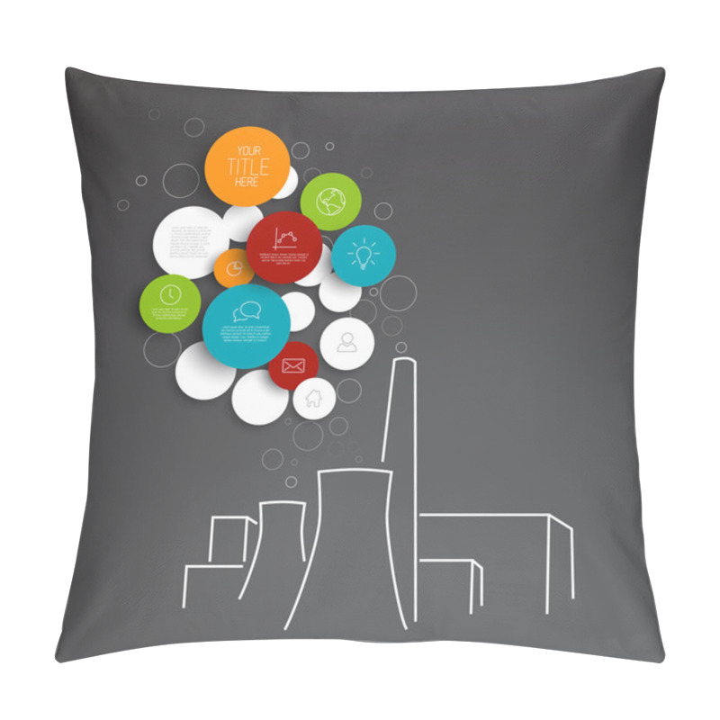 Personality  Vector Abstract Circles Pollution Infographic Template Pillow Covers