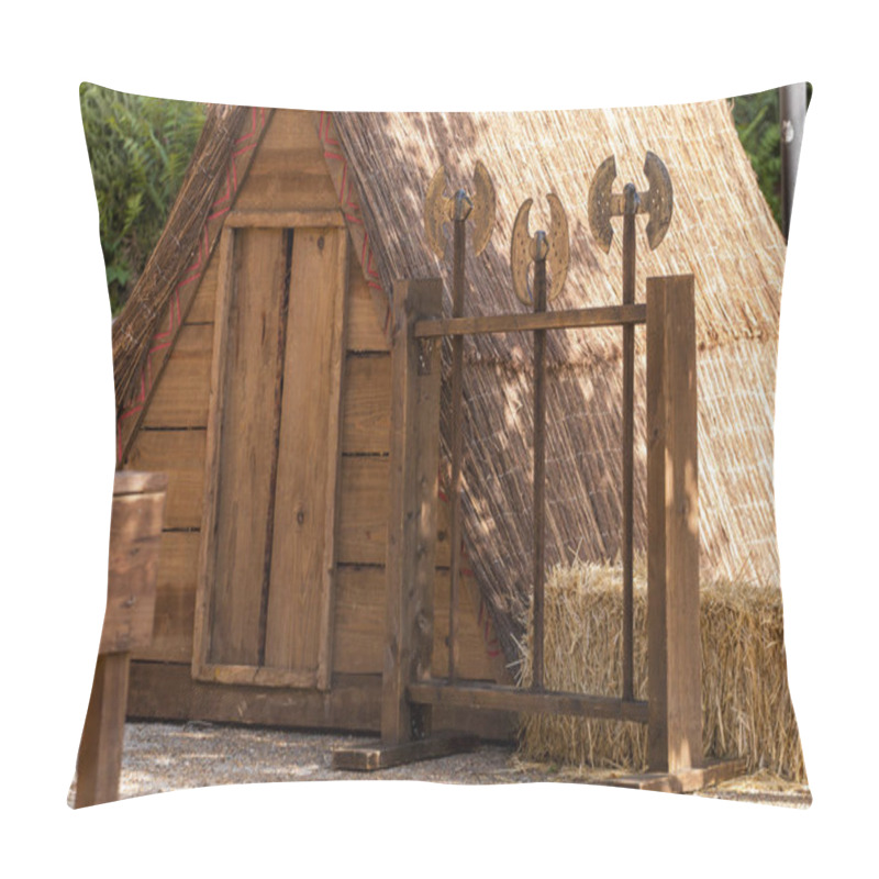 Personality  Medieval Wooden Hut Pillow Covers