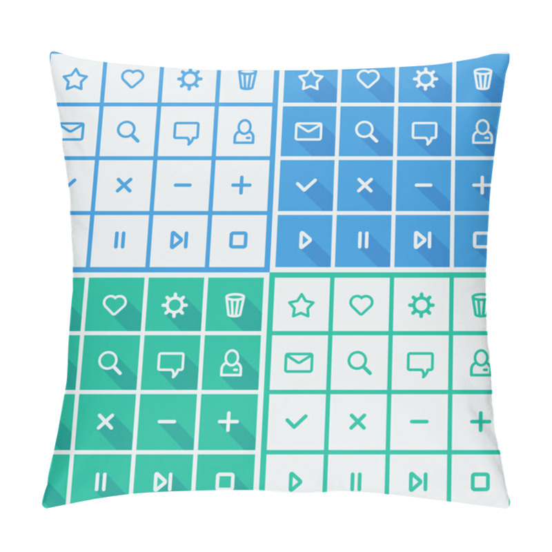 Personality  Flat UI Design Elements - Set Of Basic Web Icons Pillow Covers