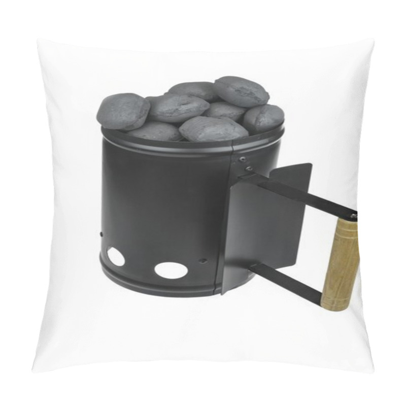 Personality  BBQ Grill Coals Flame Starter With  Charcoal Briquettes Isolated Pillow Covers