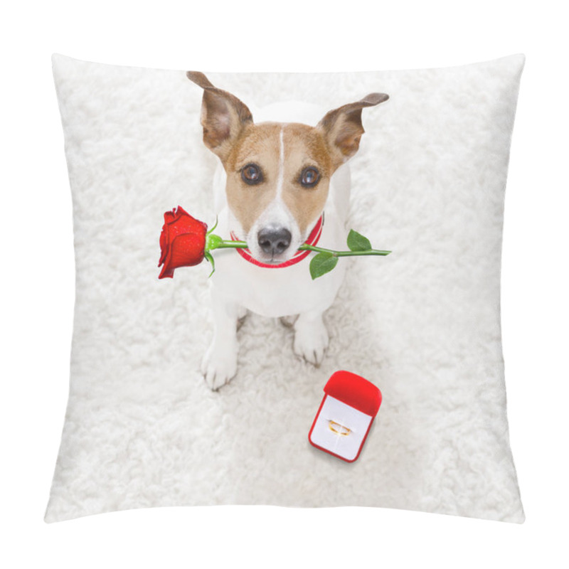 Personality  Wedding Proposal Dog With Marraige Ring  Pillow Covers