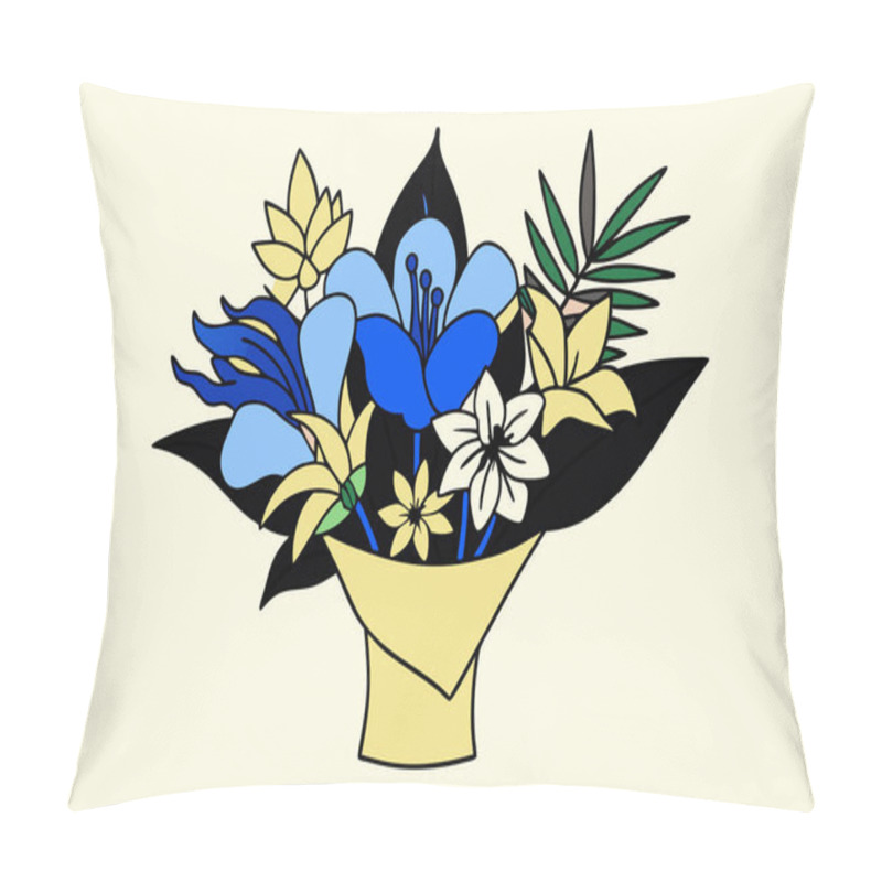 Personality  Vibrant Tropical Luxurious Flower Bouquet Vector Illustration Design Pillow Covers