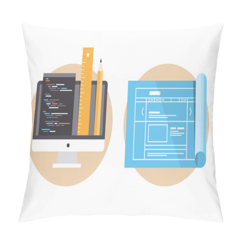 Personality  Website Programming And Development Icons Pillow Covers