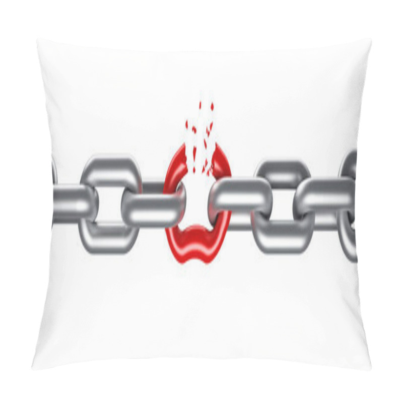 Personality  Steel Chain Breaking With Unique Red Link Pillow Covers