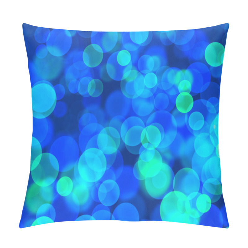 Personality  A Vibrant Collection Of Blue And Green Bokeh Lights Fills The Background, Creating A Dreamy And Festive Atmosphere, Ideal For Evening Celebrations Or Gatherings. Pillow Covers