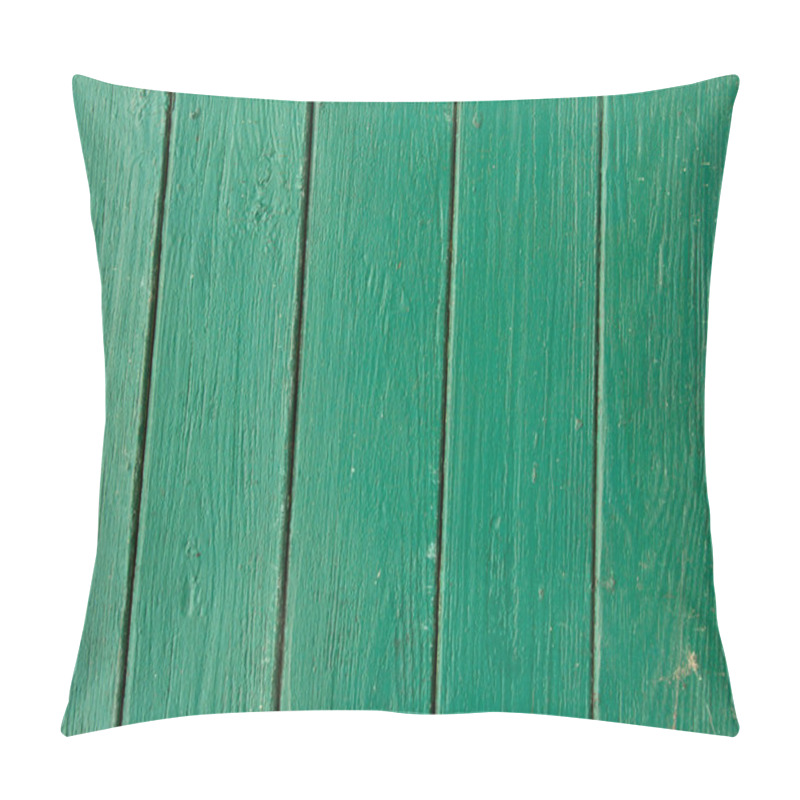 Personality  Vertical Green Wooden Planks With Peeling Paint, Texture Pillow Covers