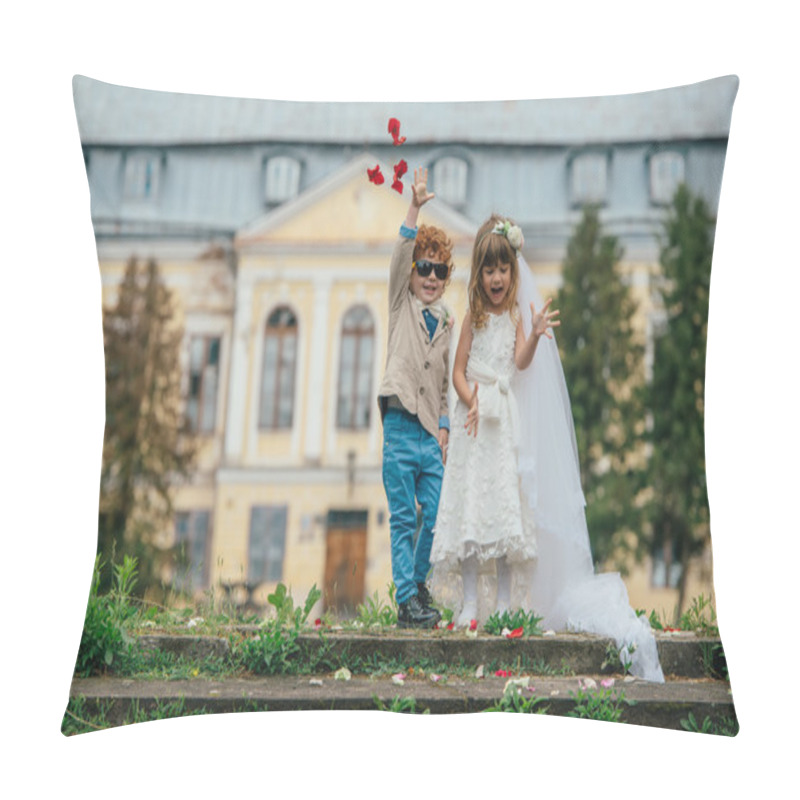 Personality  Two Funny Little Bride And Groom Pillow Covers