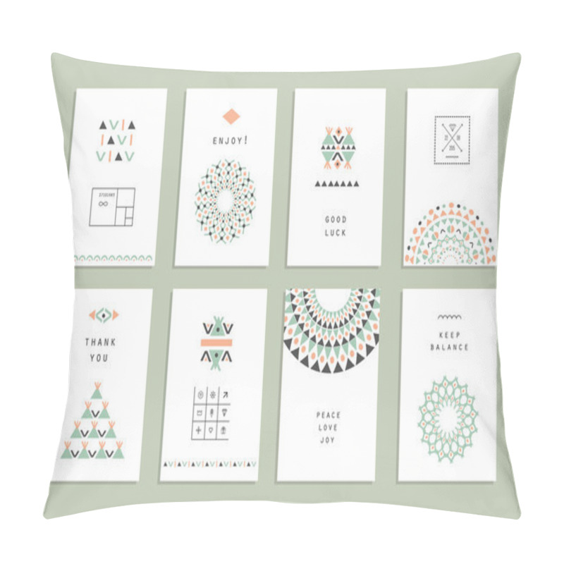 Personality  Ethnic Cards And Invitations Set Pillow Covers