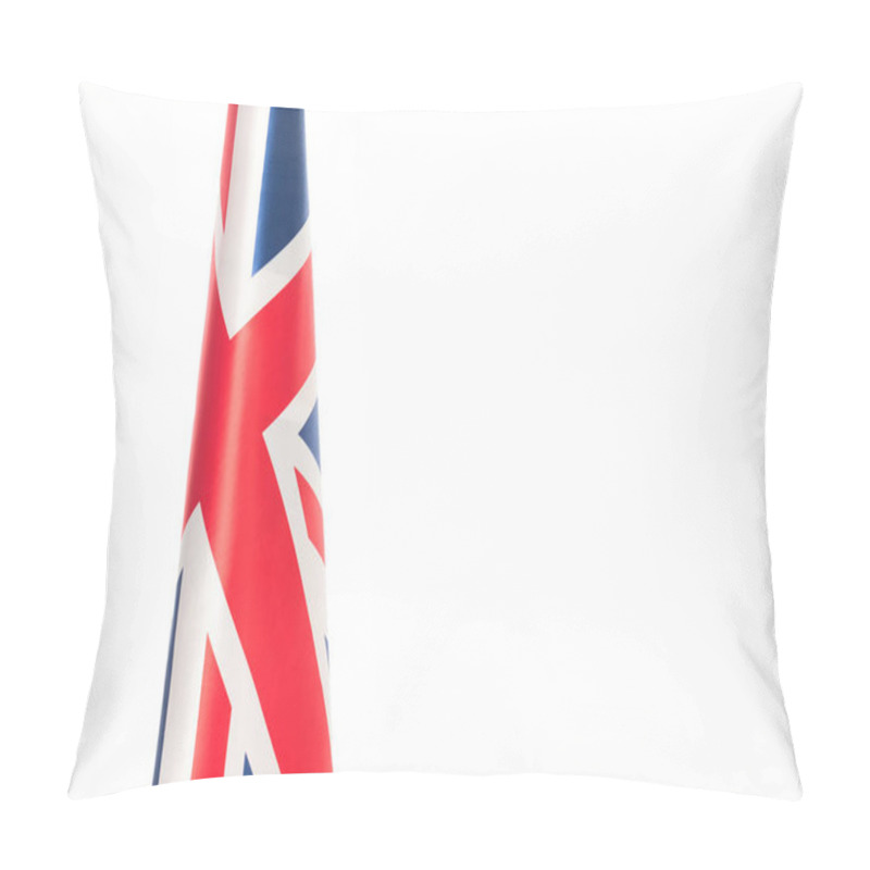 Personality  Flag Of United Kingdom With Red Cross Isolated On White With Copy Space Pillow Covers