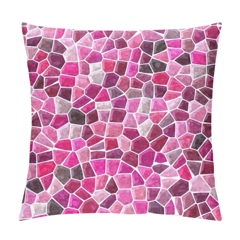 Personality  Surface Floor Marble Mosaic Pattern Seamless Square Background With White Grout - Hot Pink Magenta Maroon Burgundy Fuchsia Mauve Color Pillow Covers