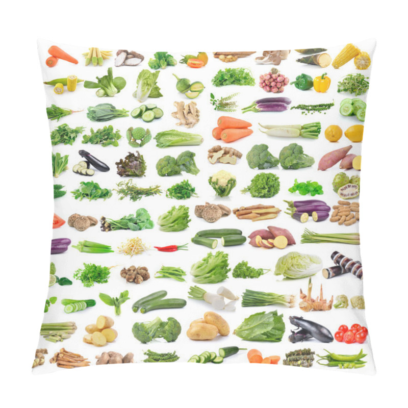 Personality  Set Of Vegetable Isolated On White Background Pillow Covers