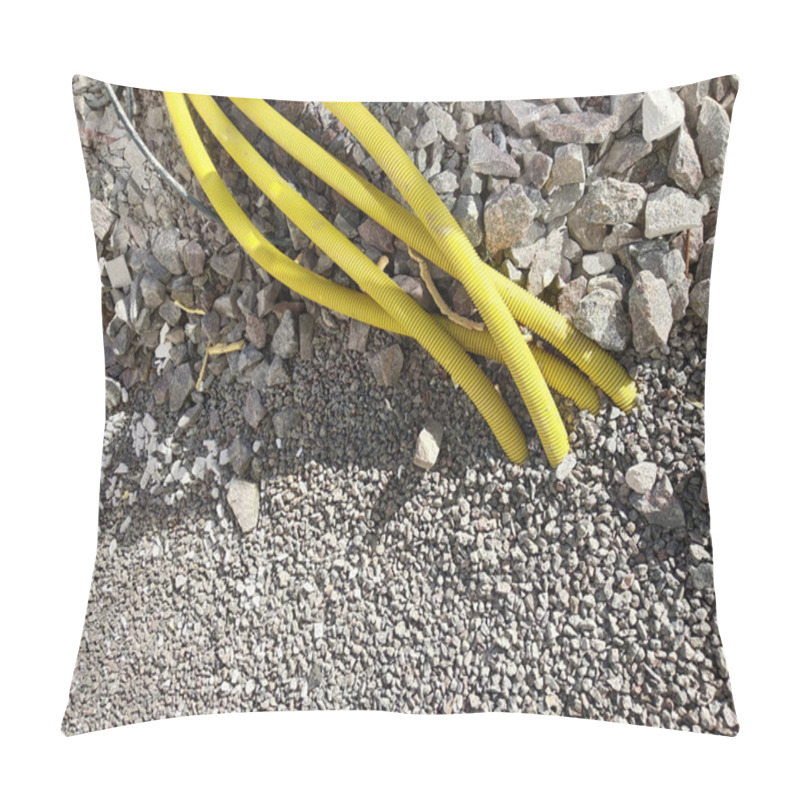 Personality  Yellow Pipes For Electric Cables Or Water Sticking From The Grou Pillow Covers