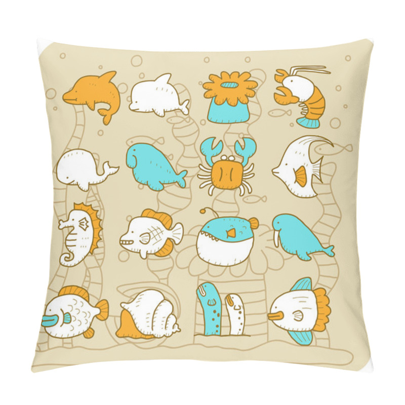 Personality  Sea Animals Set Pillow Covers