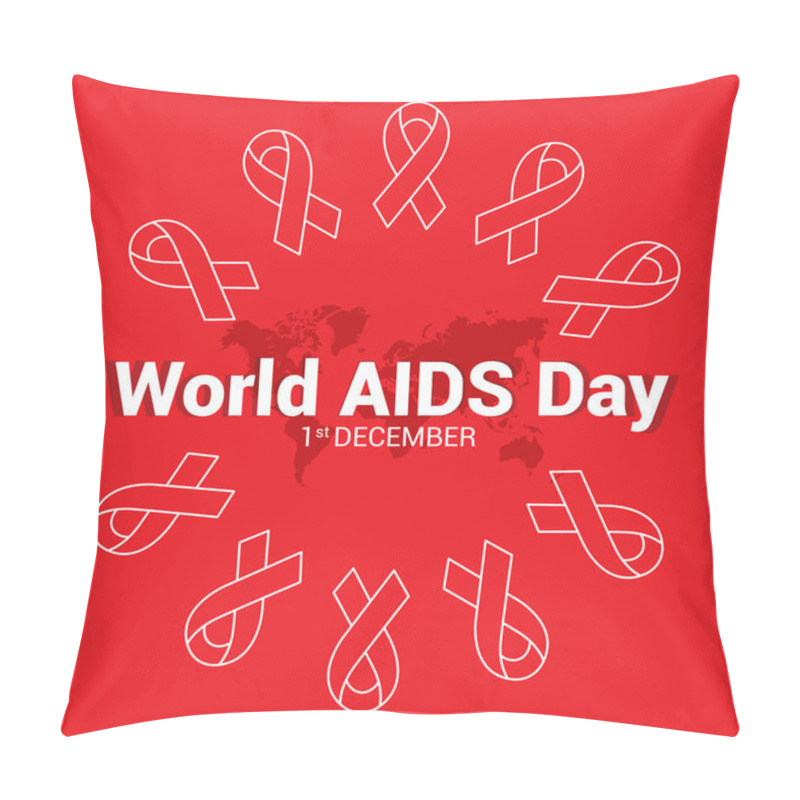 Personality  Creative Vector Illustration Concept For World Aids Day. Can Be Used For Poster, Web Banner, Background, Icons, Symbol, Badge, Sticker, T-shirt Design And Brochure.  Pillow Covers