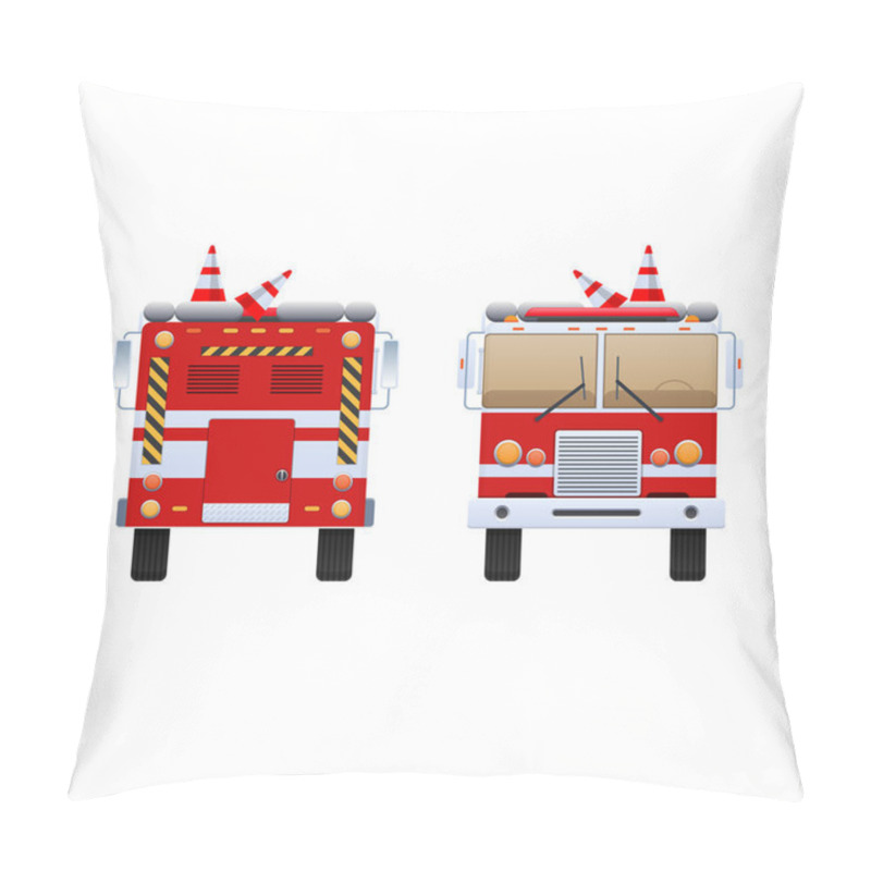 Personality  Fire Department. Red Truck With White Stripes, Eliminating Fire. Pillow Covers