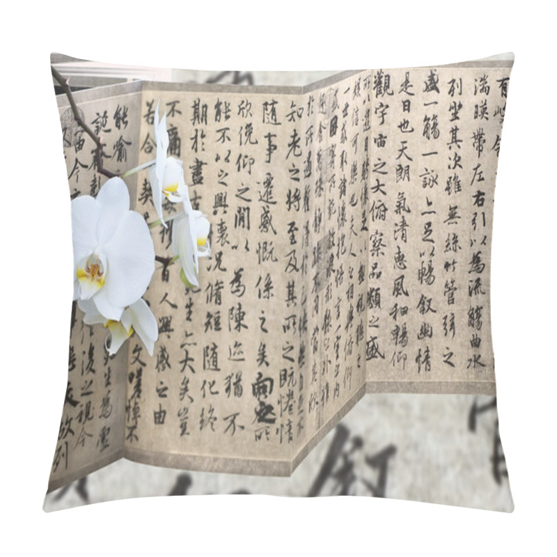 Personality  Orchid And Calligraphy Pillow Covers