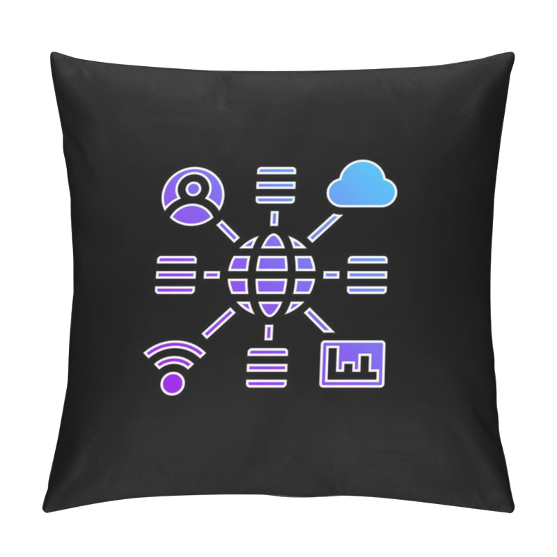 Personality  Big Data Blue Gradient Vector Icon Pillow Covers