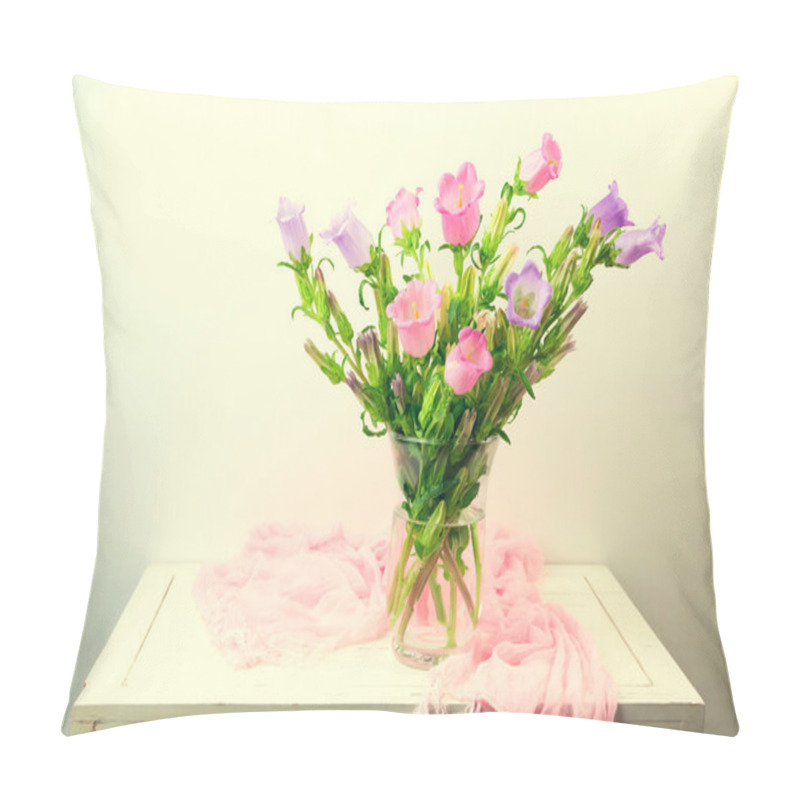 Personality  Bell Flower Bouquet On White Table Pillow Covers