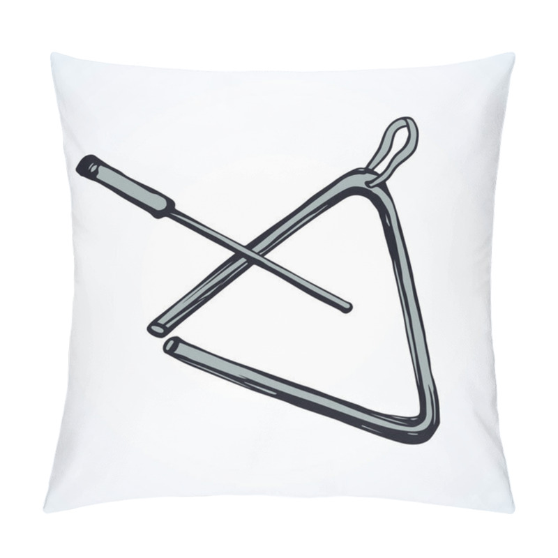 Personality  Triangle Musical Instrument. Vector Drawing Pillow Covers