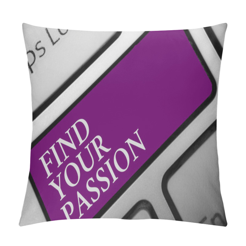 Personality  Handwriting Text Find Your Passion. Concept Meaning Seek Dreams Find Best Job Or Activity Do What You Love Keyboard Button Hit Key Type Message Office Work Computer Input Device Pillow Covers