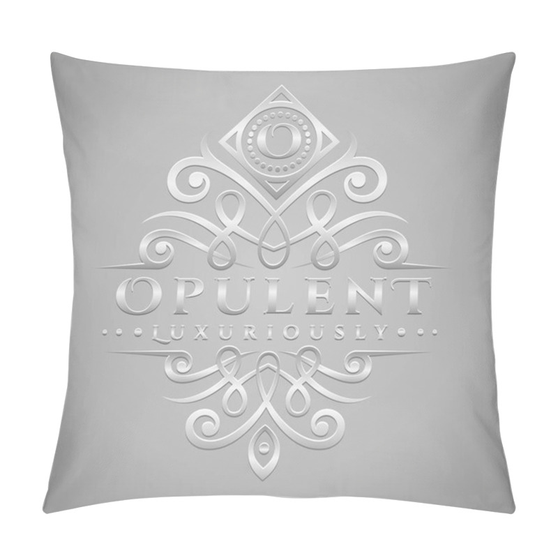 Personality  Letter O Logo - Classic & Luxurious Silver Embossed Style Logo Pillow Covers