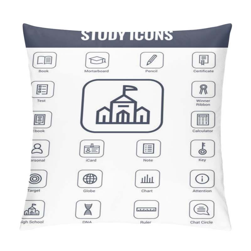 Personality  Set Of Education Icons - Stock Illustration Pillow Covers