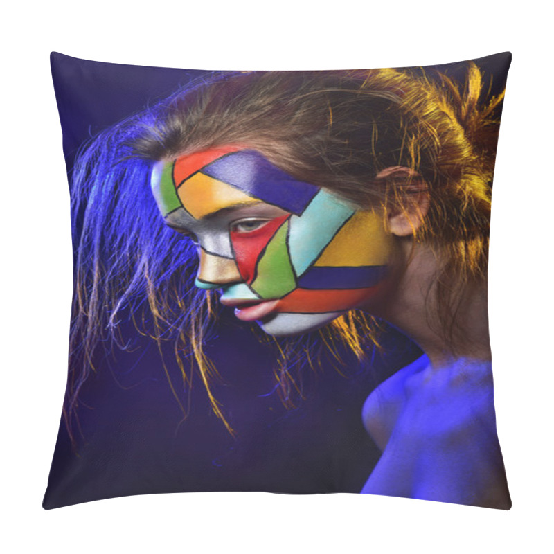 Personality  Beautiful Woman Face With Professional Makeup Pillow Covers