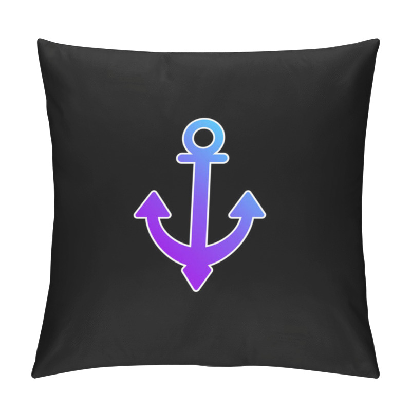 Personality  Anchor Blue Gradient Vector Icon Pillow Covers