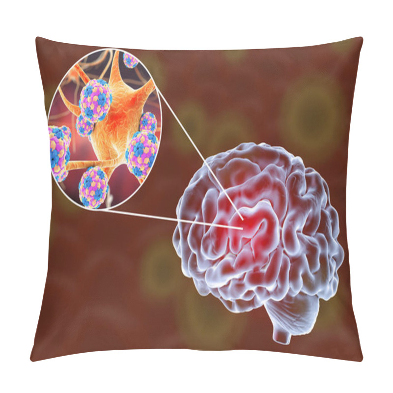 Personality  Viral Encephalitis Illustration Pillow Covers