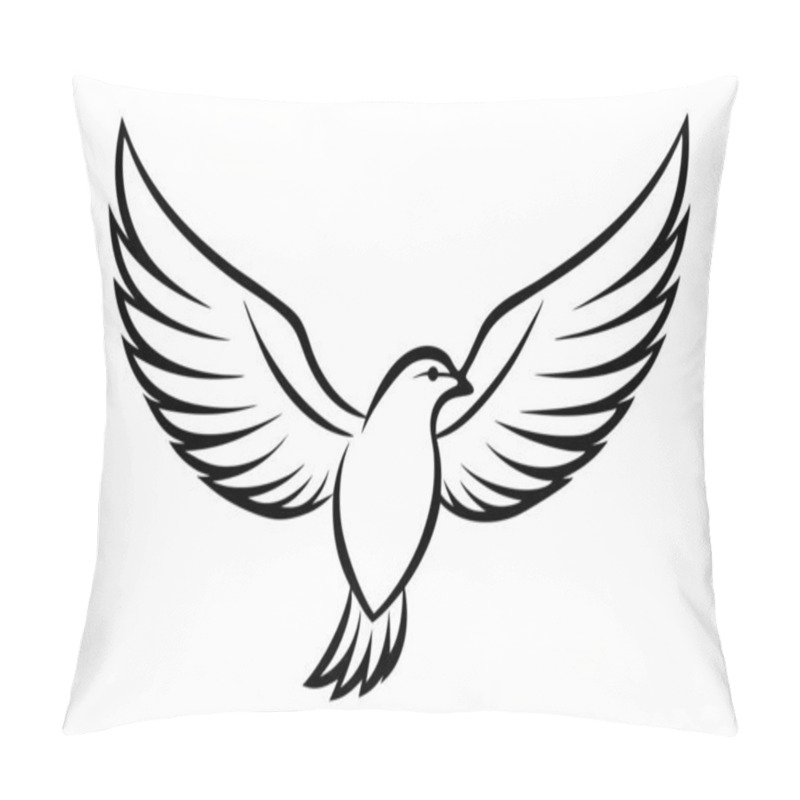 Personality  Stylized Flying Bird Illustration Highlighting Freedom And Grace Pillow Covers