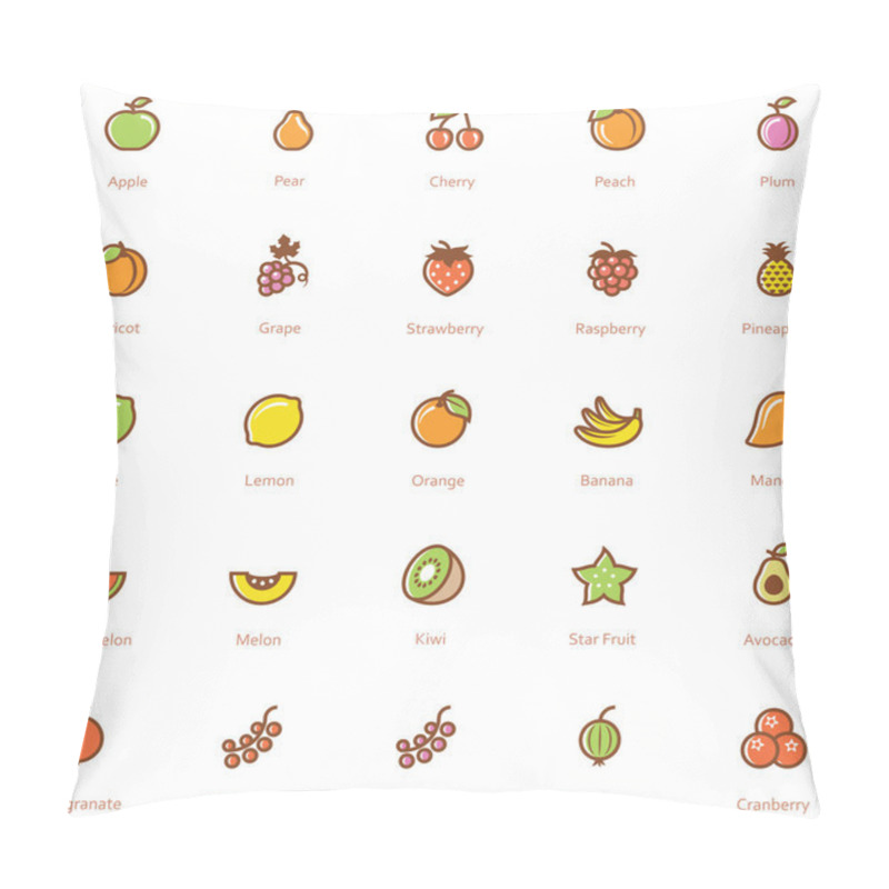 Personality  Fruits Icon Set Pillow Covers