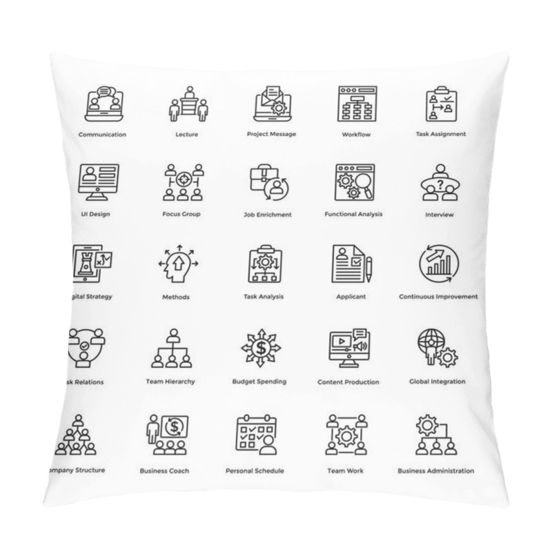 Personality  Project Management Vector Icons Set 1 Pillow Covers