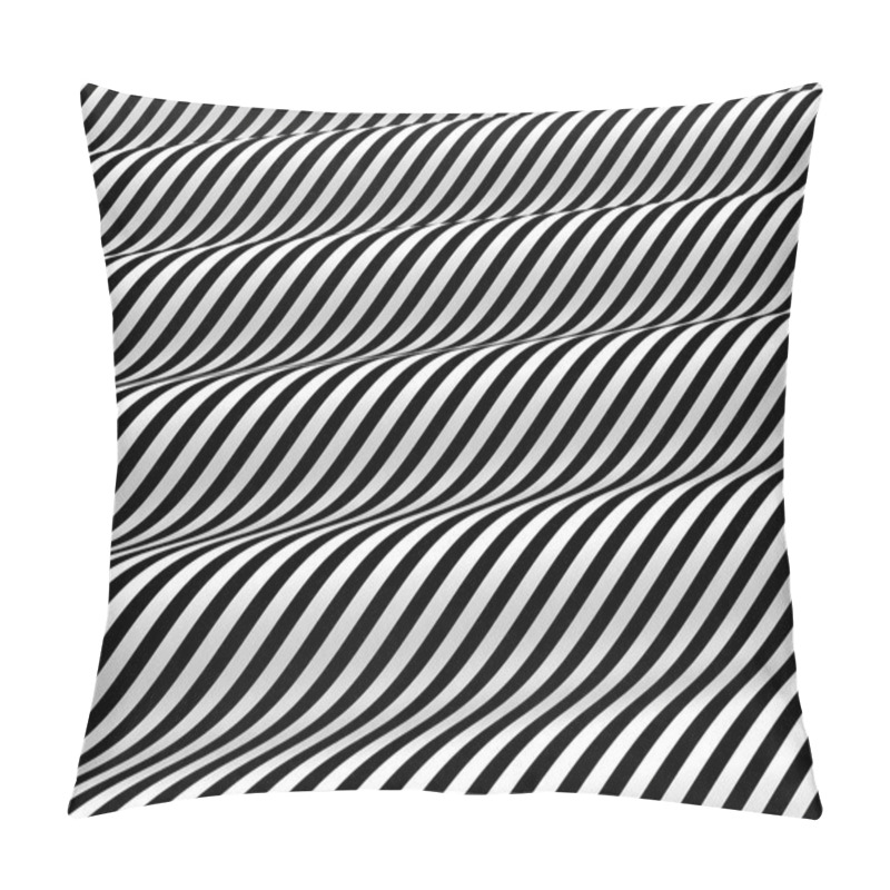 Personality  Abstract Black And White Waves Background Pillow Covers