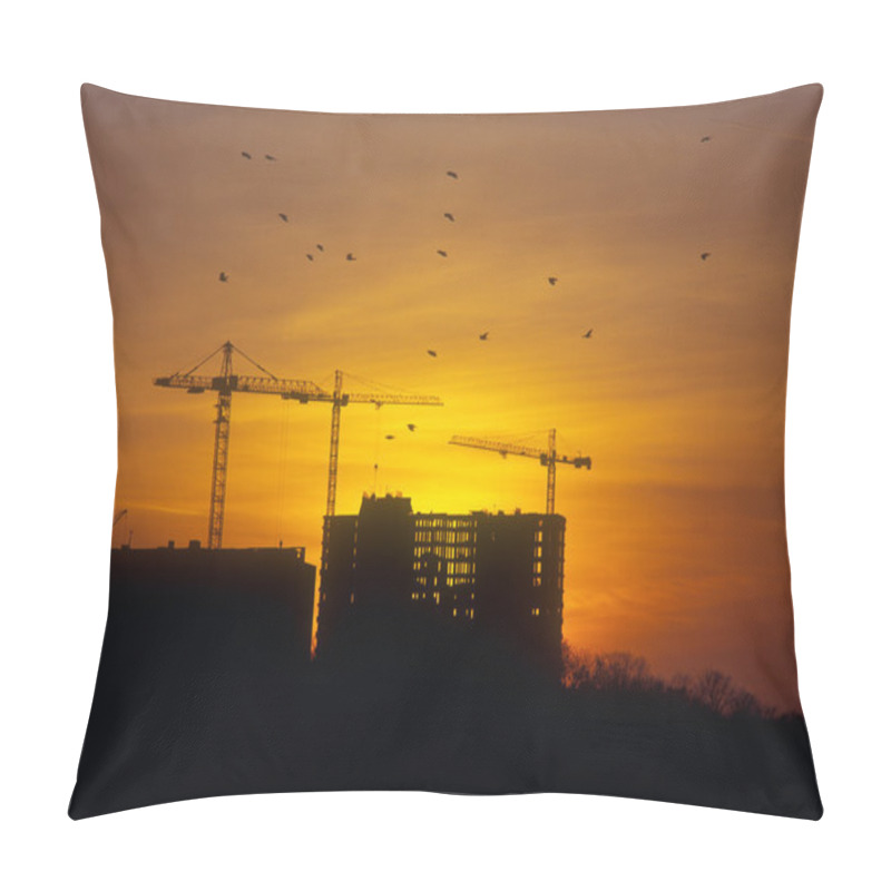 Personality  Sunset At The Construction Site. Pillow Covers