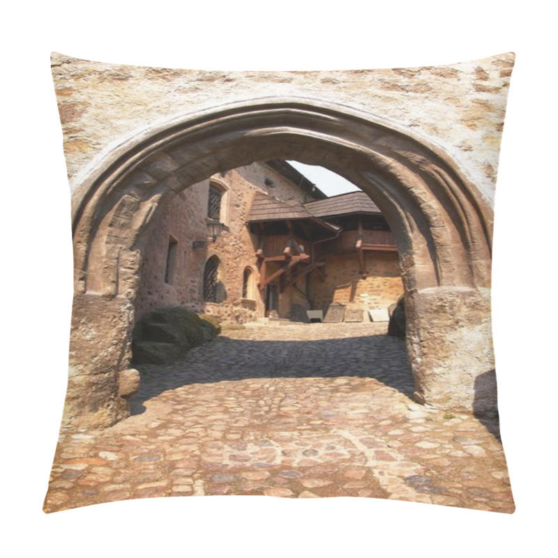 Personality  Detail Of Entrance Into Loket Castle - Gothic Castle In Bohemia - Czech Republic Pillow Covers