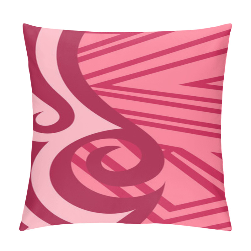 Personality  Abstract Background With Swirl Curly Ornament On Geometric Stripes Texture. Collage Of Stripes Texture With Decorative Curl Curves Shapes Ornament. Pillow Covers