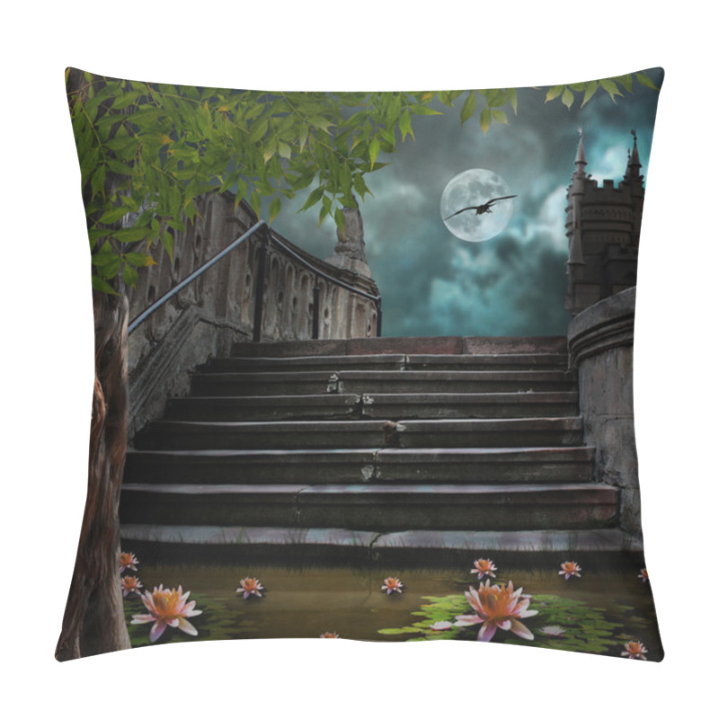 Personality  Old Stone Staircase In Celebration Of Halloween On Background Of Pillow Covers