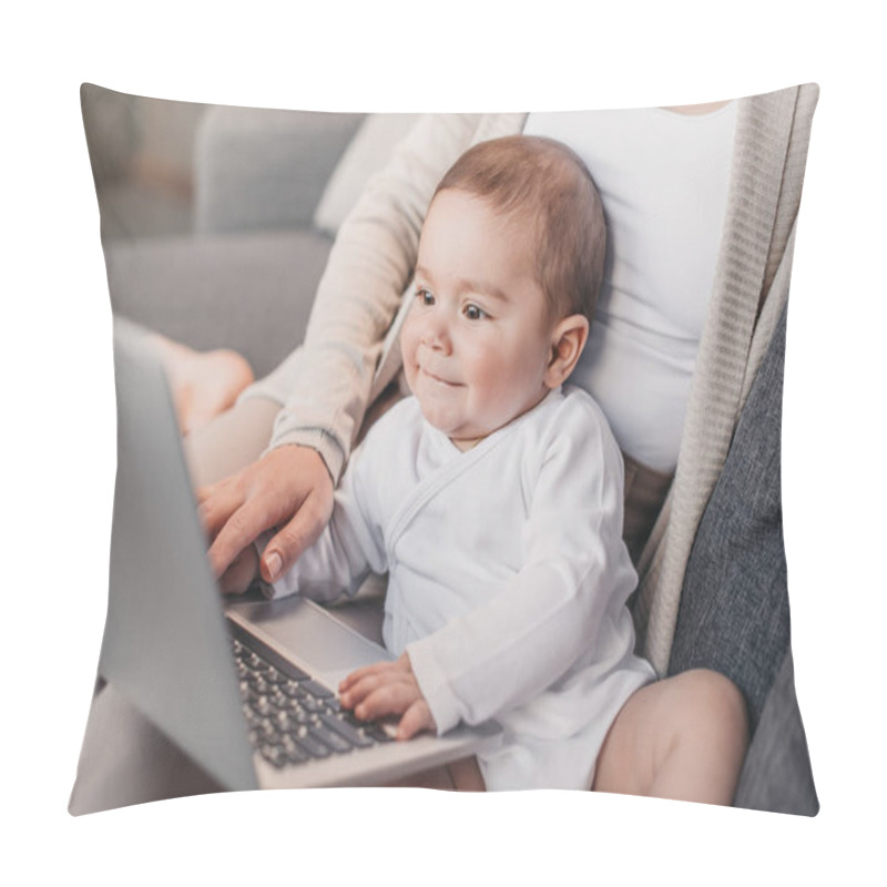 Personality  Little Boy Exploring Laptop  Pillow Covers