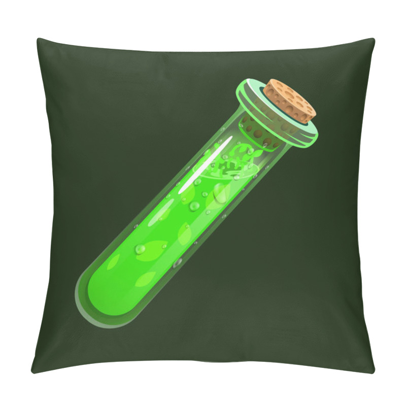 Personality  Bottle Of Life. Game Icon Of Magic Elixir. Interface For Rpg Or Match3 Game. Health Or Nature. Small Variant. Pillow Covers