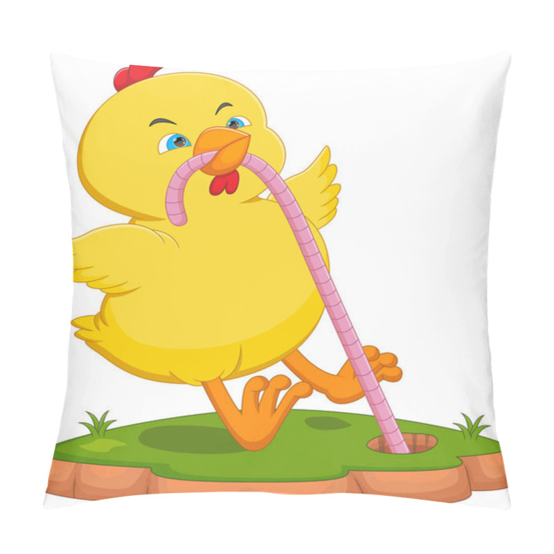 Personality  Little Chicken Eating Worm Cartoon Pillow Covers