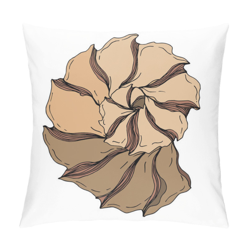 Personality  Vector Summer Beach Seashell Tropical Elements. Black And White  Pillow Covers