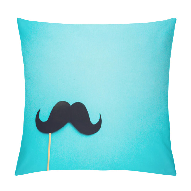 Personality  Paper Mustache On Blue Background, Prostate Cancer Awareness , Men Health Awareness Month, Cope Space Pillow Covers