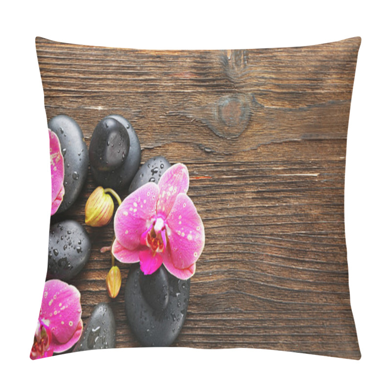 Personality  Spa Stones And Orchids Pillow Covers