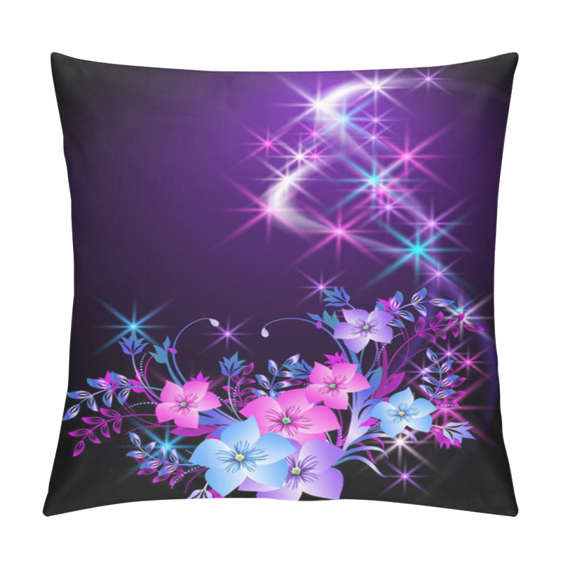 Personality  Glowing Background With Flowers Pillow Covers