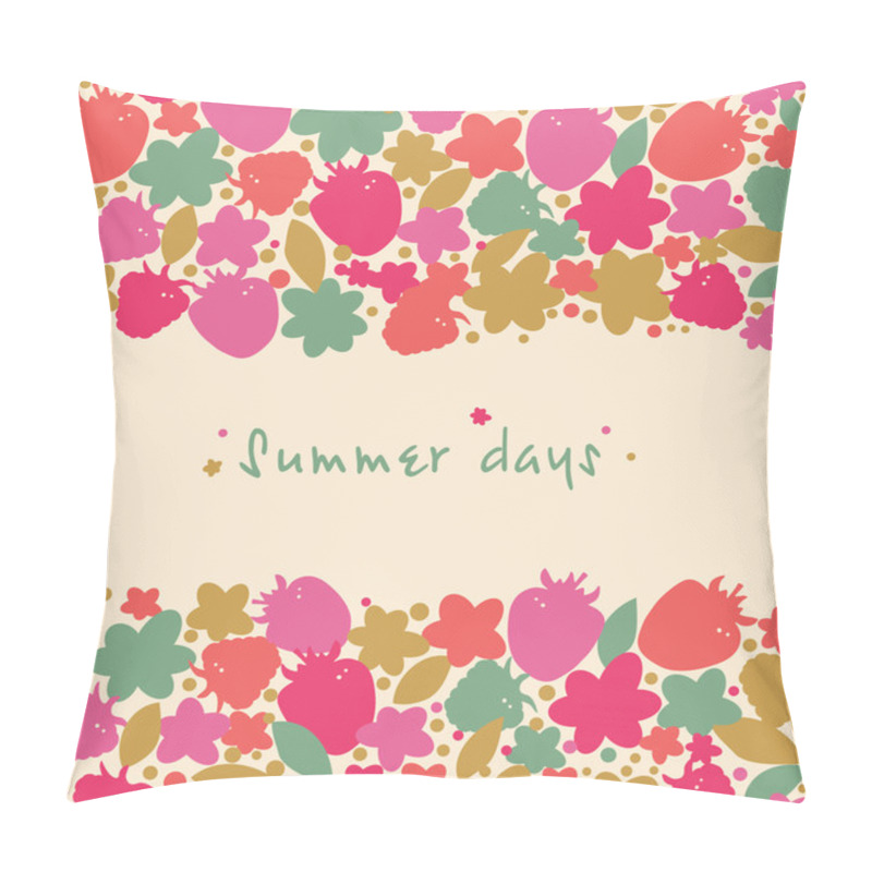 Personality  Seamless Floral Frame With Berries Pillow Covers