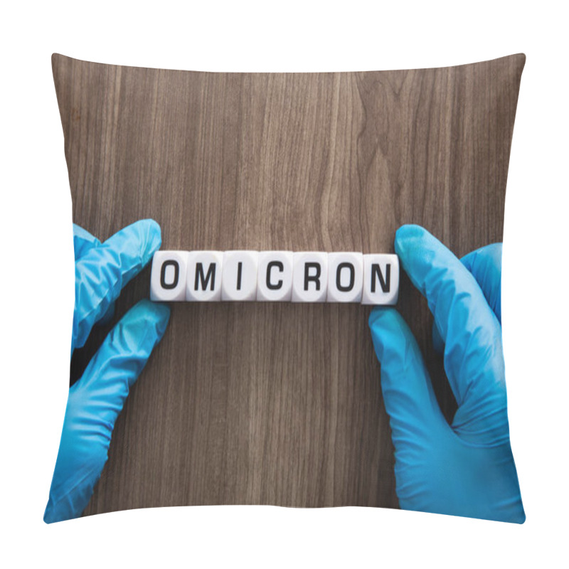 Personality  New Covid-19 Omicron Variant Strain Symbol. Concept Medical And COVID-19 Omicron Pillow Covers