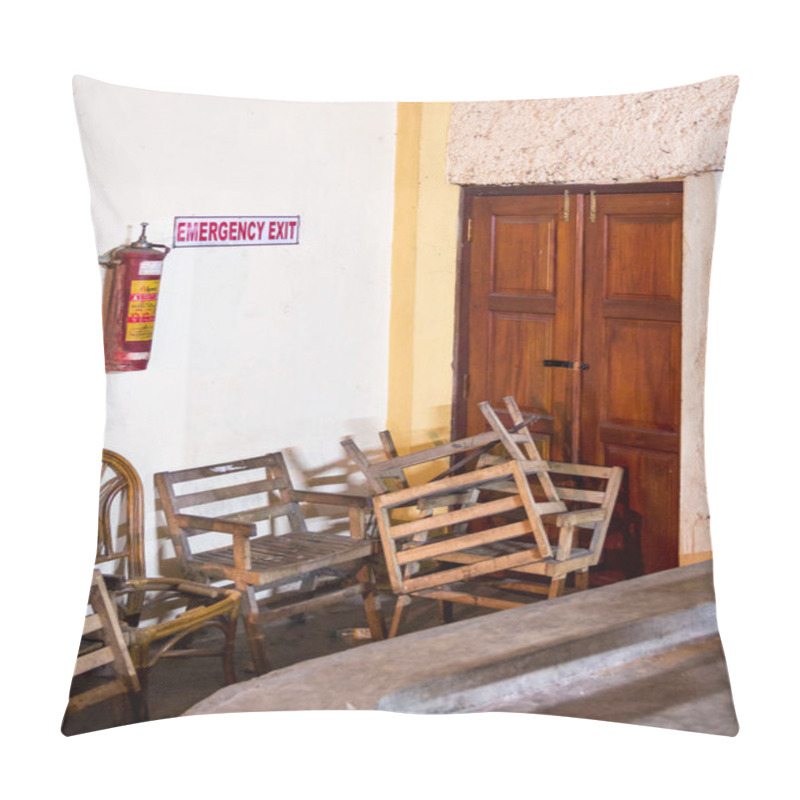 Personality  Emergency Fire Exit Of A Theather In Kandy, Sri Lanka, Blocked B Pillow Covers