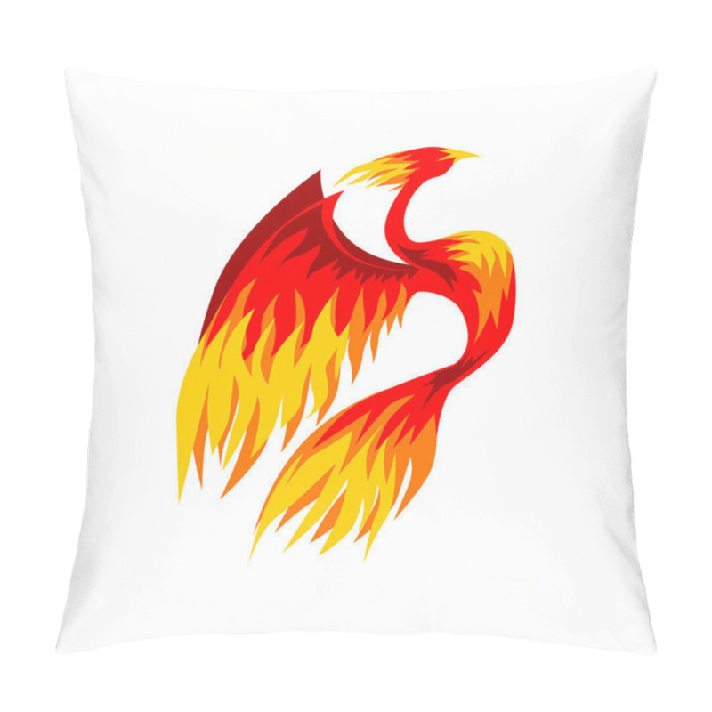 Personality  Phoenix Bird, Fairy Firebird Vector Illustration Isolated On A White Background Pillow Covers